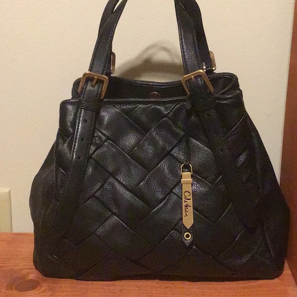 Cole Haan Handbags - Cole Haan Black Woven Leather Purse